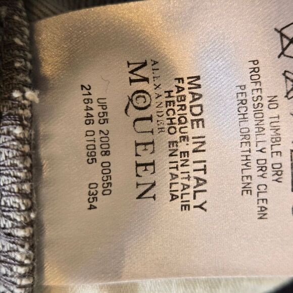 Alexander McQueen Gray Denim Panel Stretch Skirt - Picture 8 of 9